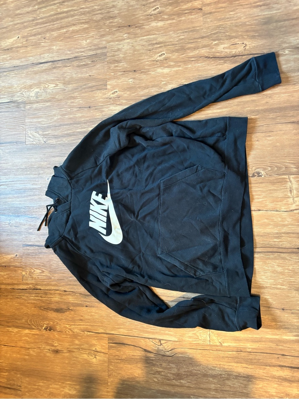 Nike Black Hoodie with White Swoosh Tag